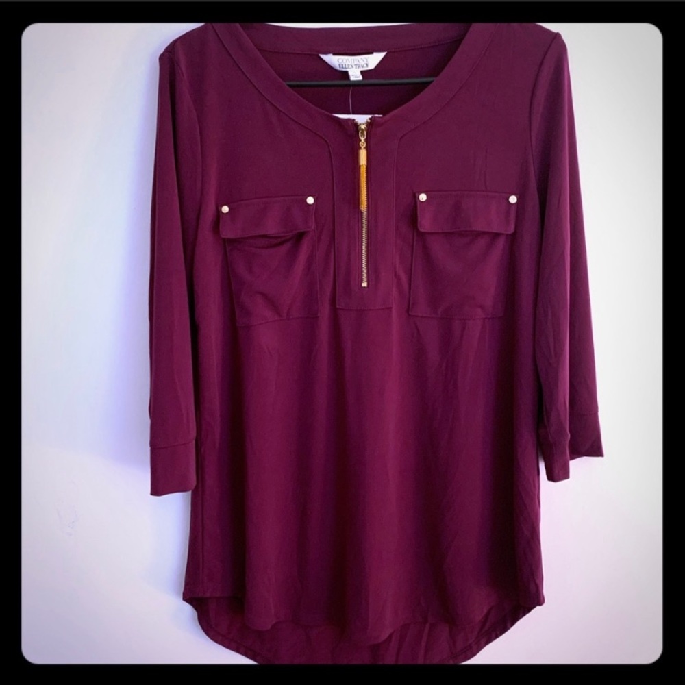 XL Ellen Tracy Vibrant Eggplant Top